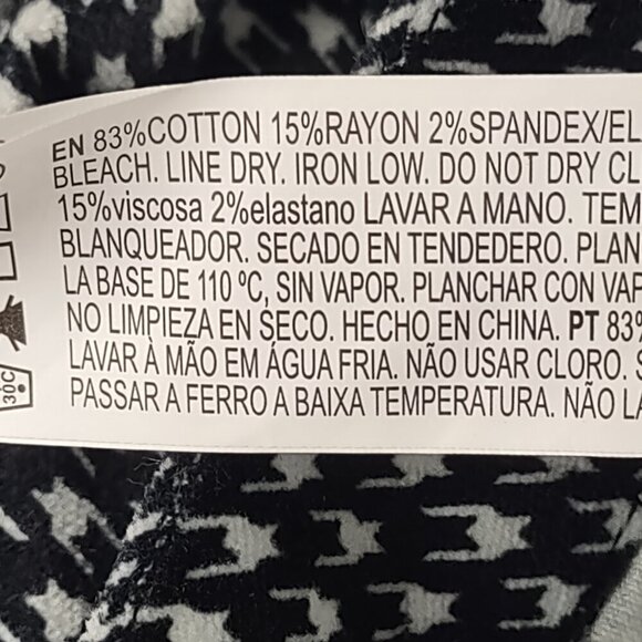 Forever 21 Cotton Blend Houndstooth Mini Skirt Button Front Pockets Black XS NWT - Picture 10 of 10